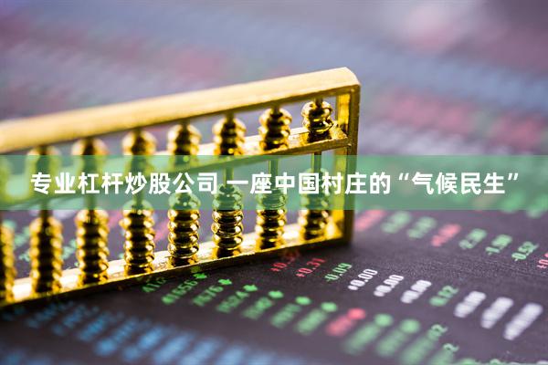 专业杠杆炒股公司 一座中国村庄的“气候民生”
